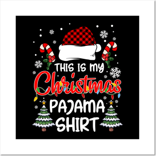 This Is My Christmas Pajama Shirt Xmas Lights Funny Holiday T-Shirt Posters and Art